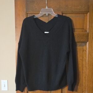 Pink Clover Black V-Neck Sweater